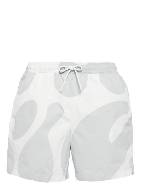  Alpha Tauri Popir Abstract-print Deck Shorts - White 