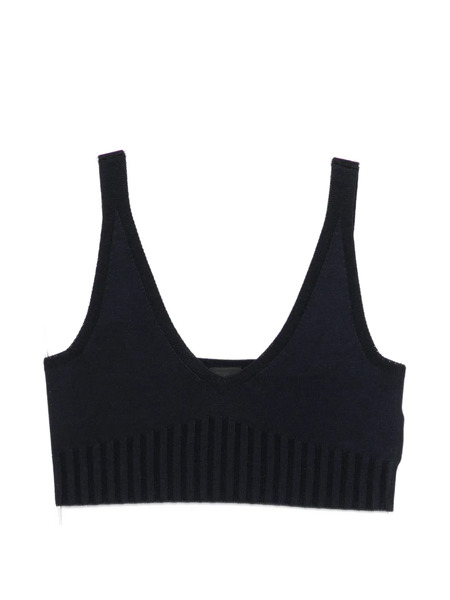  Alphatauri Ribbed V-neck Top - Blue 