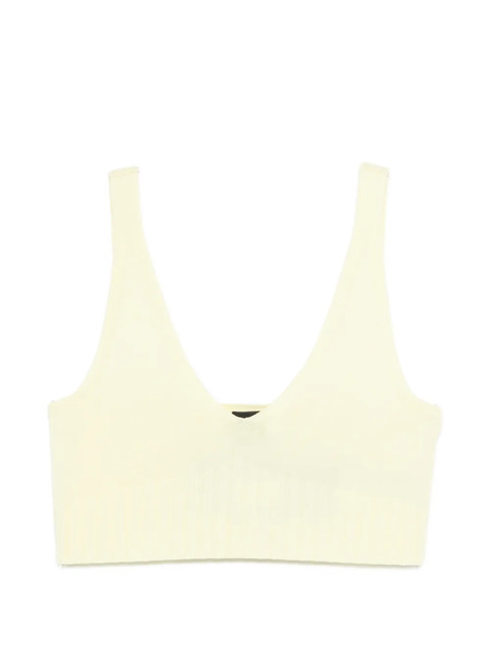  Alphatauri V-neck Ribbed Top - Yellow 