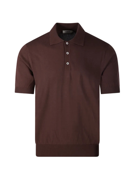  Altea Button Short-sleeve Polo Shirt - Brown 