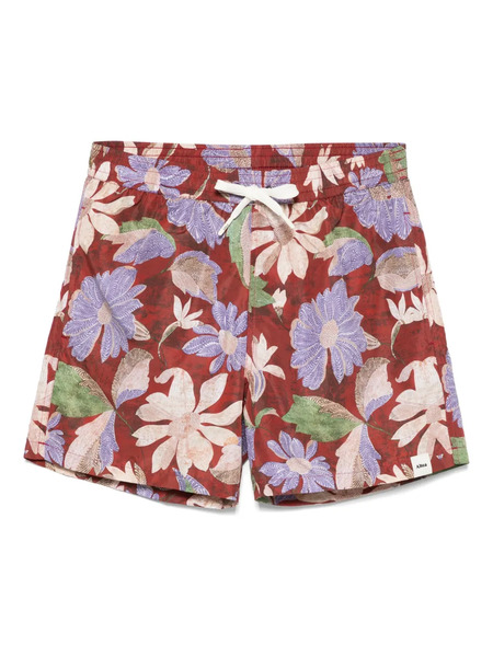  Altea Fiori-print Swim Shorts - Brown 