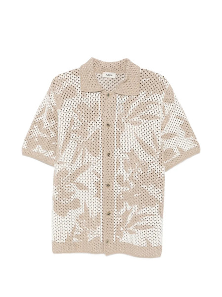  Altea Floral Open-knit Shirt - Brown 