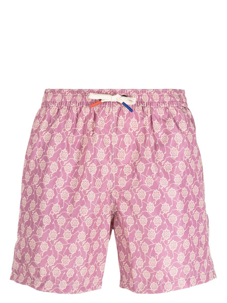  Altea Floral-print Drawstring Swim Shorts - Purple 