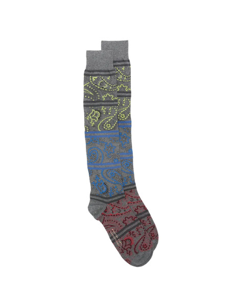  Alto Paisley Striped Socks - Grey 