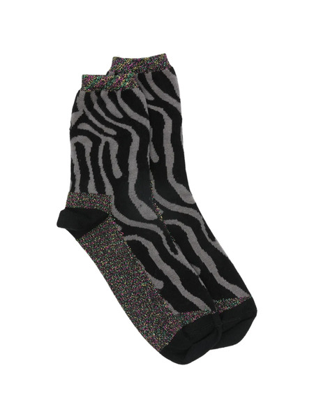  Alto Zebra-print Shimmer Socks - Black 