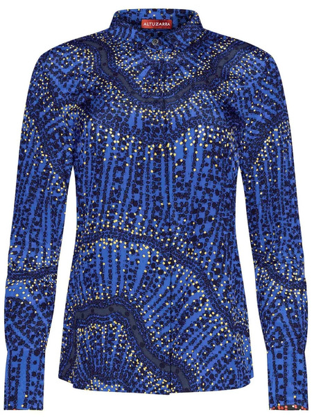  Altuzarra Chika Printed Silk Shirt - Blue 