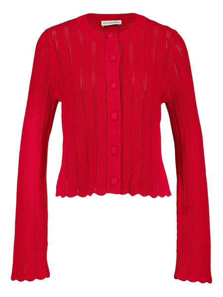  Altuzarra Mariette Buttoned Open-knit Cardigan - Red 