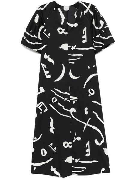  Alysi Abstract-print Maxi Dress - Black 