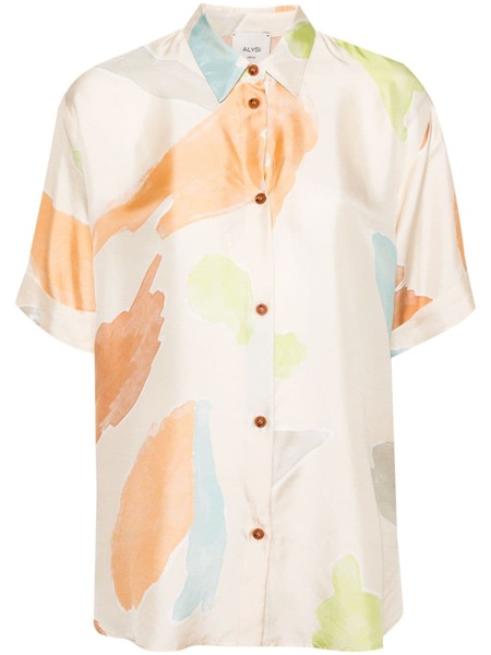  Alysi Abstract-print Silk Shirt - Neutrals 