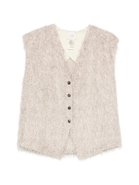  Alysi Button V-neck Tank Top - Neutrals 