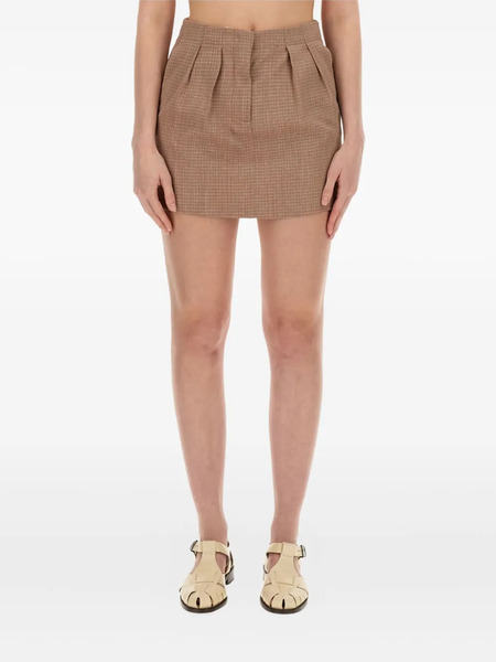  Alysi Checked Mini Skirt - Brown 