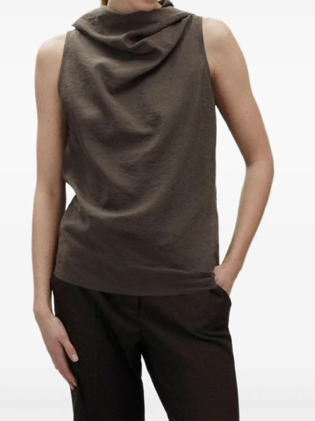  Alysi Cowl-neck Hooded Top - Brown 