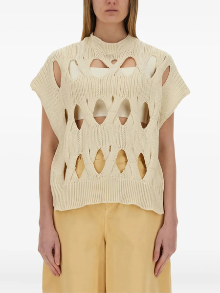  Alysi Cut-out Knit T-shirt - Neutrals 