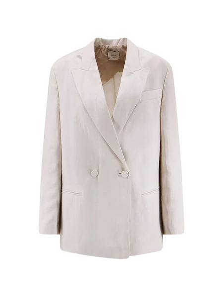  Alysi Double-breasted Peak-lapel Blazer - Neutrals 
