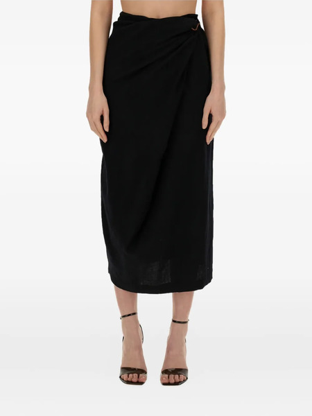  Alysi Draped Knot-detail Midi Skirt - Black 