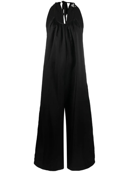  Alysi Halterneck Satin Jumpsuit - Black 
