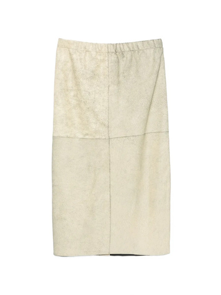  Alysi Panelled Slit Midi Skirt - Neutrals 