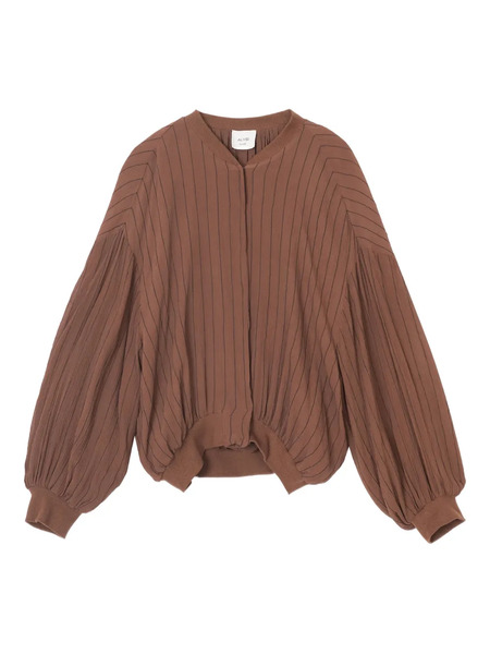  Alysi Pinstripe Balloon-sleeve Jacket - Brown 