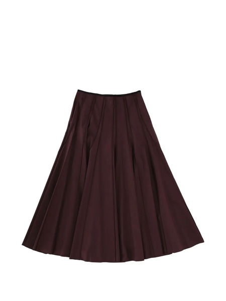  Alysi Pleated Midi Skirt - Brown 