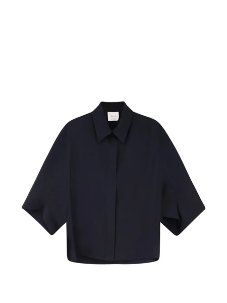  Alysi Pointed-collar Short-sleeves Shirt - Black 