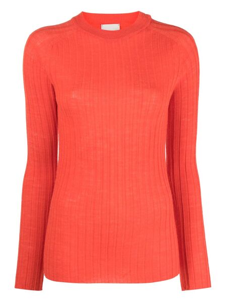  Alysi Round-neck Chunky Ribbed-knit Top - Orange 