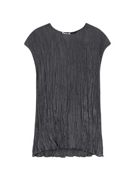  Alysi Round-neck Textured Top - Grey 