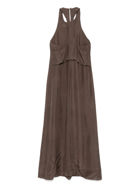  Alysi Silk Midi Dress - Brown 