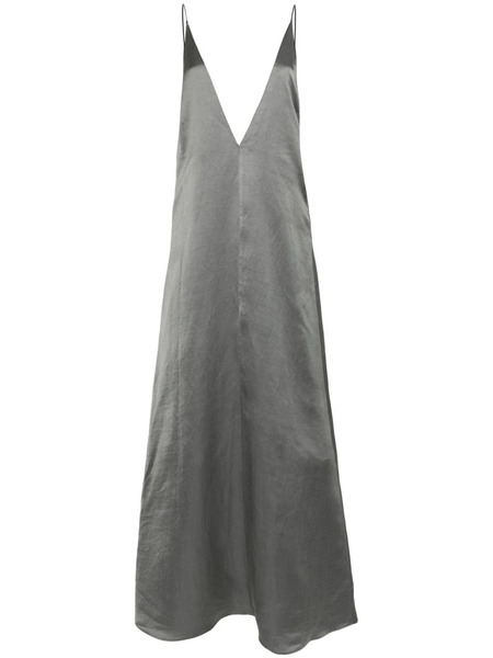  Alysi V-neck Satin Maxi Dress - Grey 