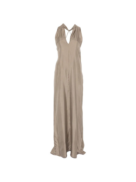  Alysi V-neck Twisted Maxi Dress - Neutrals 