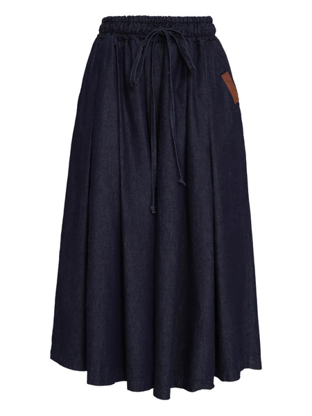  Amapô Drawstring Cotton Skirt - Blue 