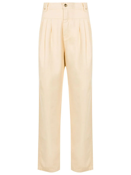  Amapô Pleat-detail Cotton Trousers - Neutrals 