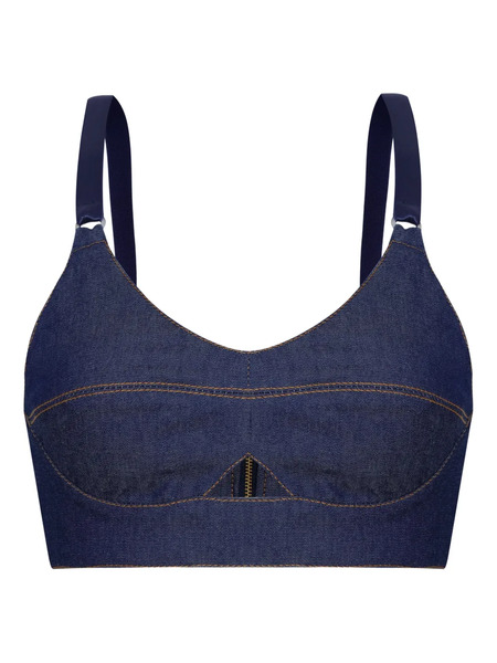  Amapô Zipped Denim Top - Blue 