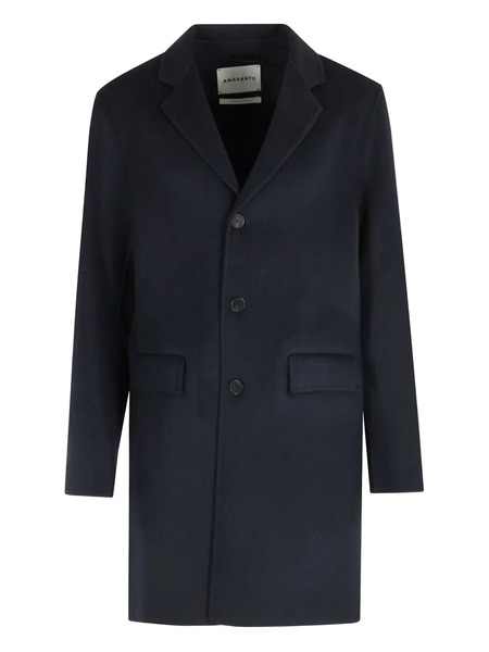  Amaranto Flap-pocket Revere-collar Coat - Blue 