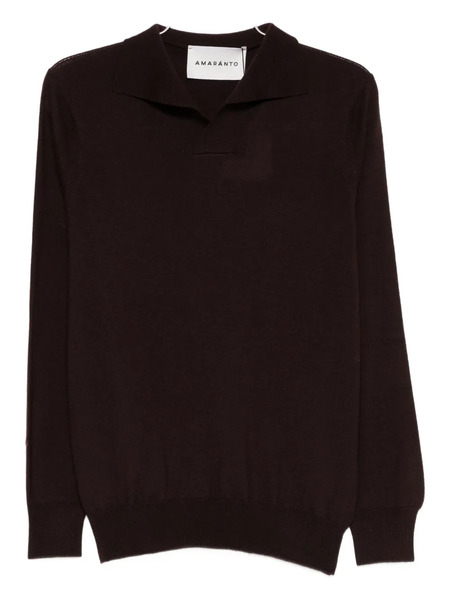 Amaránto Polo-collar Sweater - Brown 