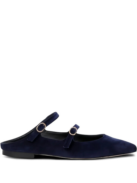  Amato Daniele Velvet Buckled Mules - Blue 