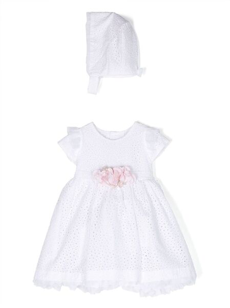  Amaya Embroidered Short-sleeve Dress - White 