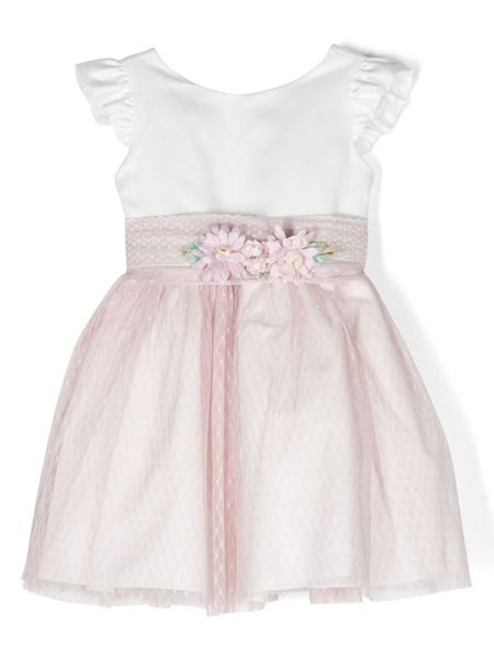  Amaya Floral-appliqué Flared Dress - Pink 