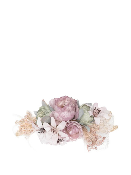 Amaya Floral Lace Headpiece - Purple 