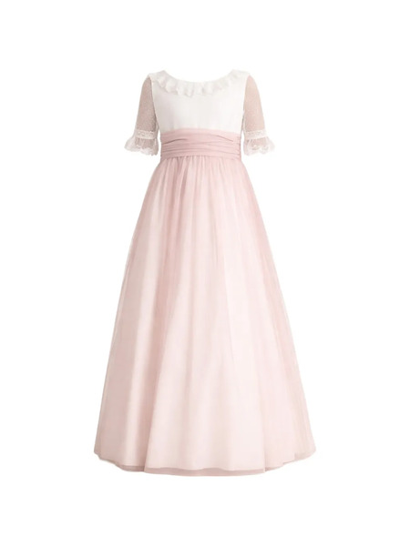  Amaya Ruffled Lace Dress - Pink 