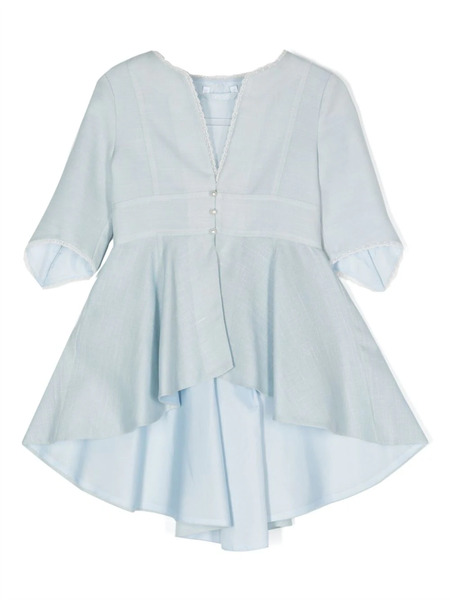  Amaya Scallop-edge Chambray Coat - Blue 