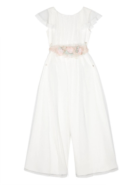  Amaya Tulle Wide-leg Jumpsuit - White 