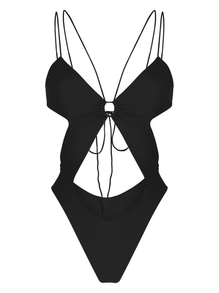  Amazuìn Cut-out Detailing Strappy One-piece - Black 