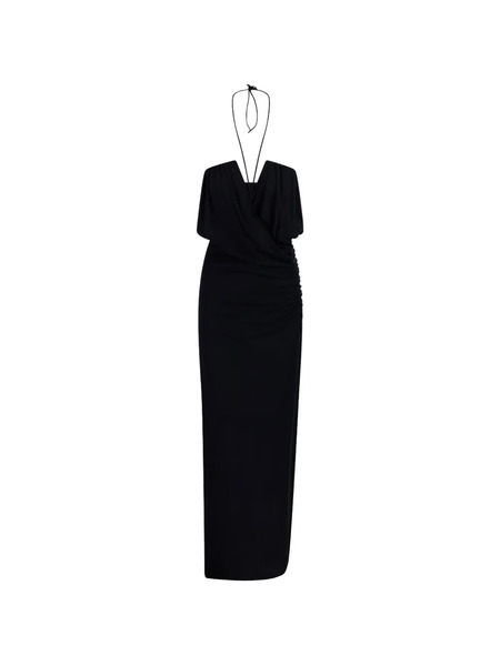  Amazuìn Halterneck Ruched Dress - Black 