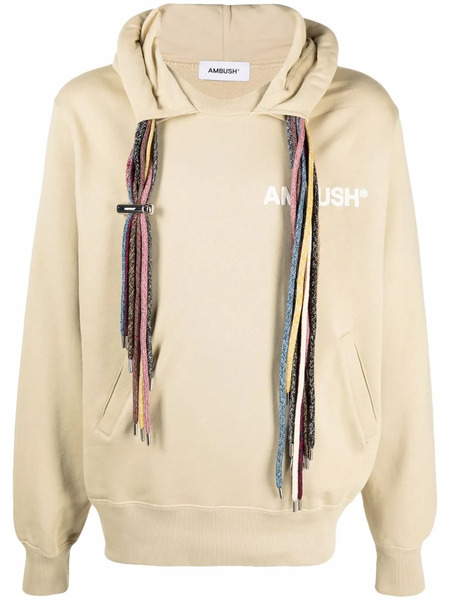  Ambush Drawstring Cotton Hoodie - Neutrals 