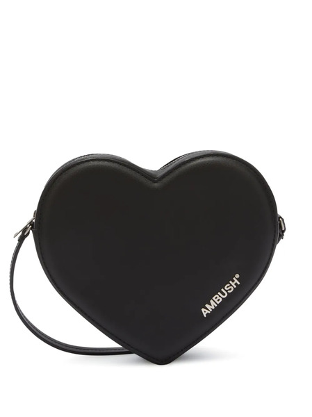  Ambush Heart Leather Crossbody Bag - Black 