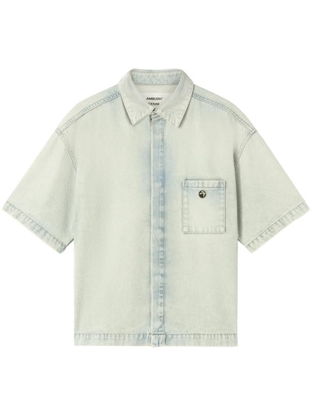  Ambush Logo-appliqué Denim Shirt - Blue 