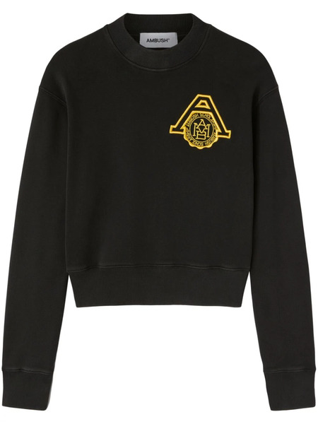  Ambush Logo-embroidered Organic Cotton Sweatshirt - Black 