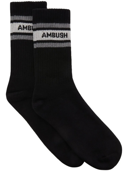  Ambush Logo-jacquard Ribbed Socks - Black 