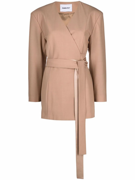  Ambush Long-sleeve Tied-waist Jacket - Neutrals 