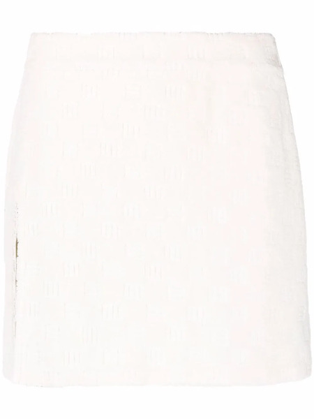  Ambush Monogram-debossed Mini Skirt - Neutrals 